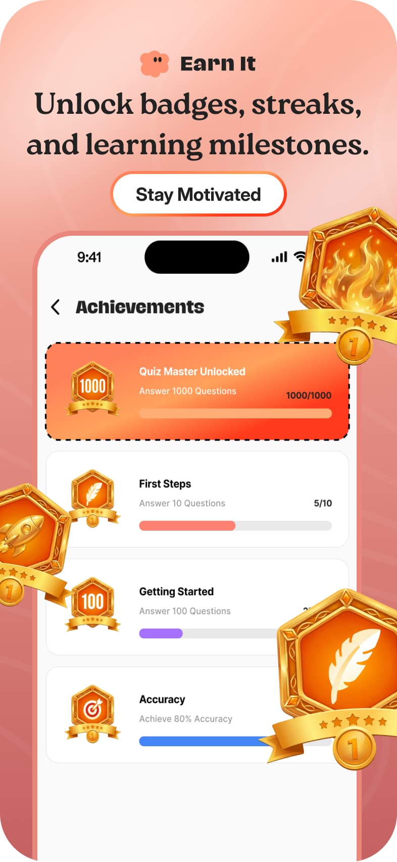 Badges and achievements